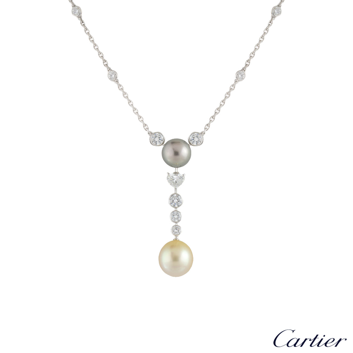 cartier pearl diamond necklace